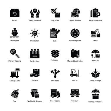 Lojistik teslimat Icons Set
