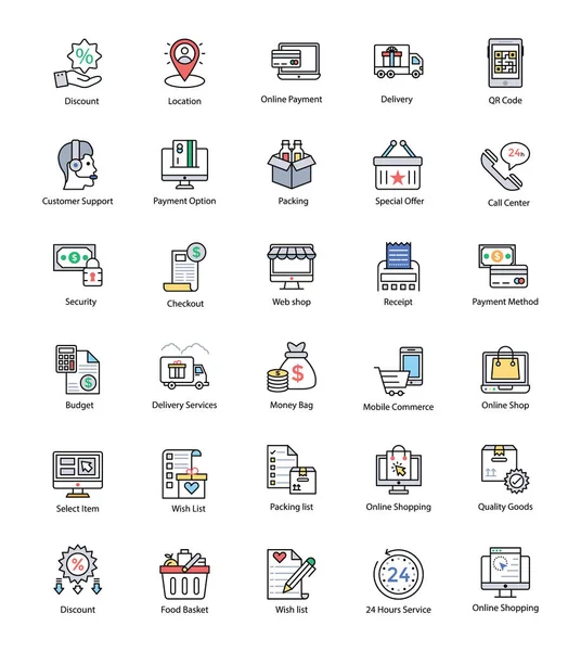 Çekici alışveriş ve ticaret simgeler