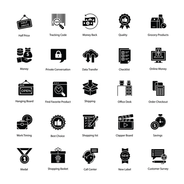 Yenilikçi alışveriş ve ticaret simgeler