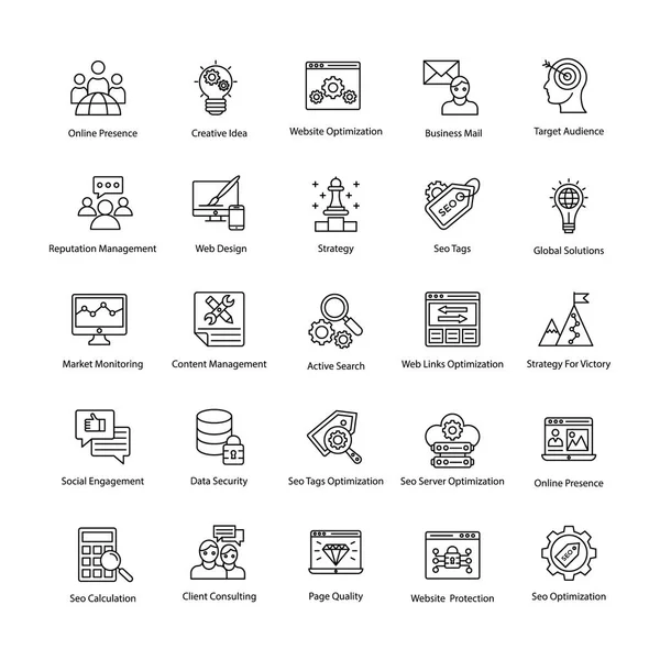 Hattı vektör simgeler Web ve Seo