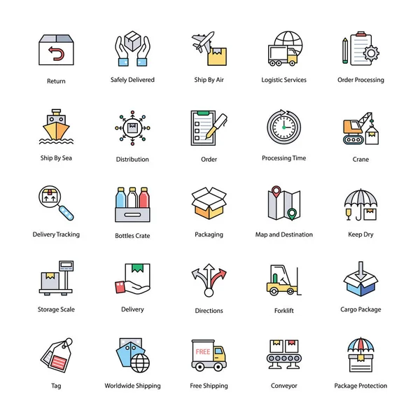 Lojistik teslimat Icons Set