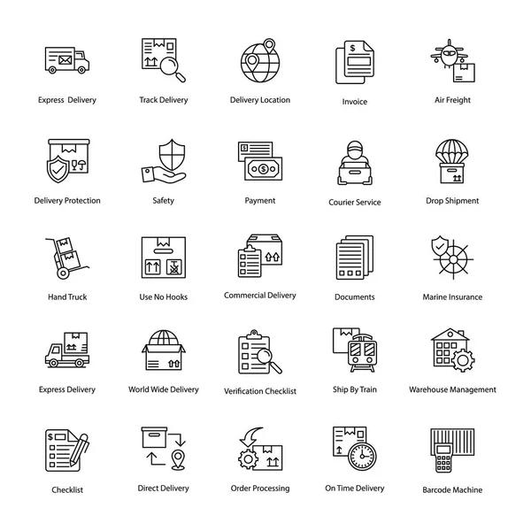 Yenilikçi lojistik teslimat simgeler
