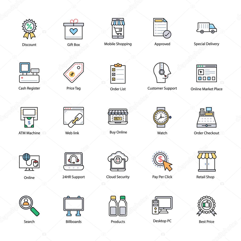 Shopping And Commerce Icons
