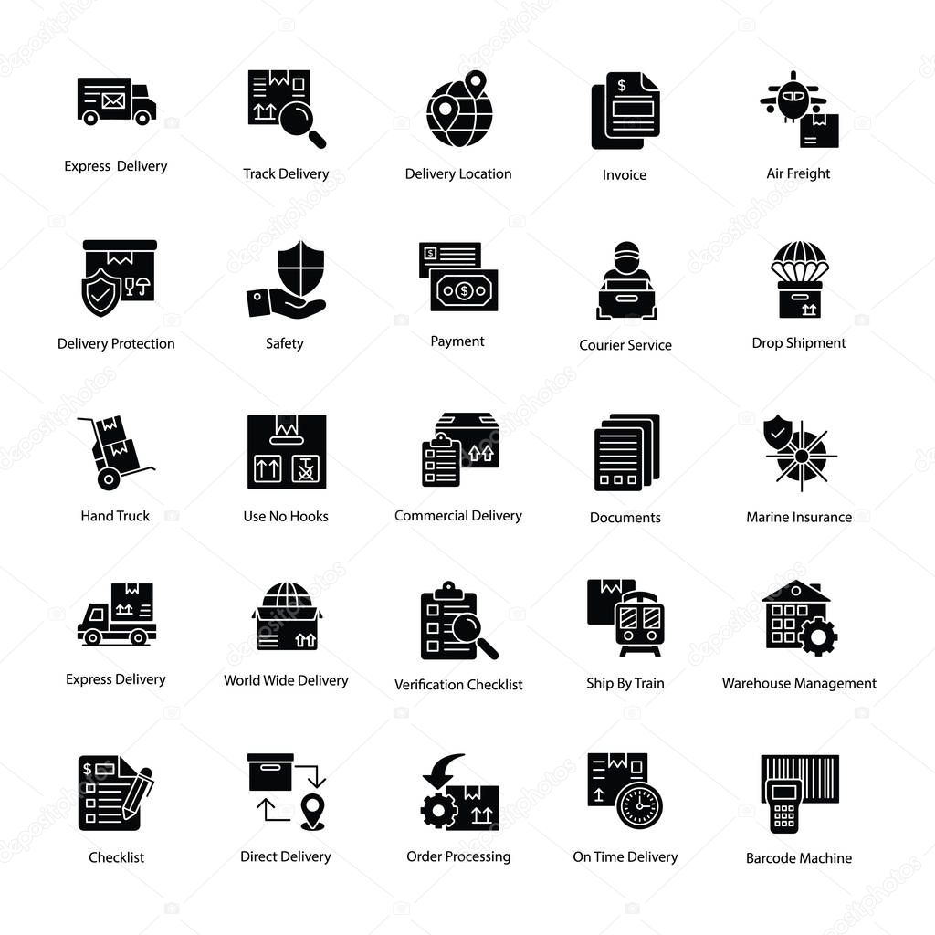 Innovative Logistics Delivery Icons