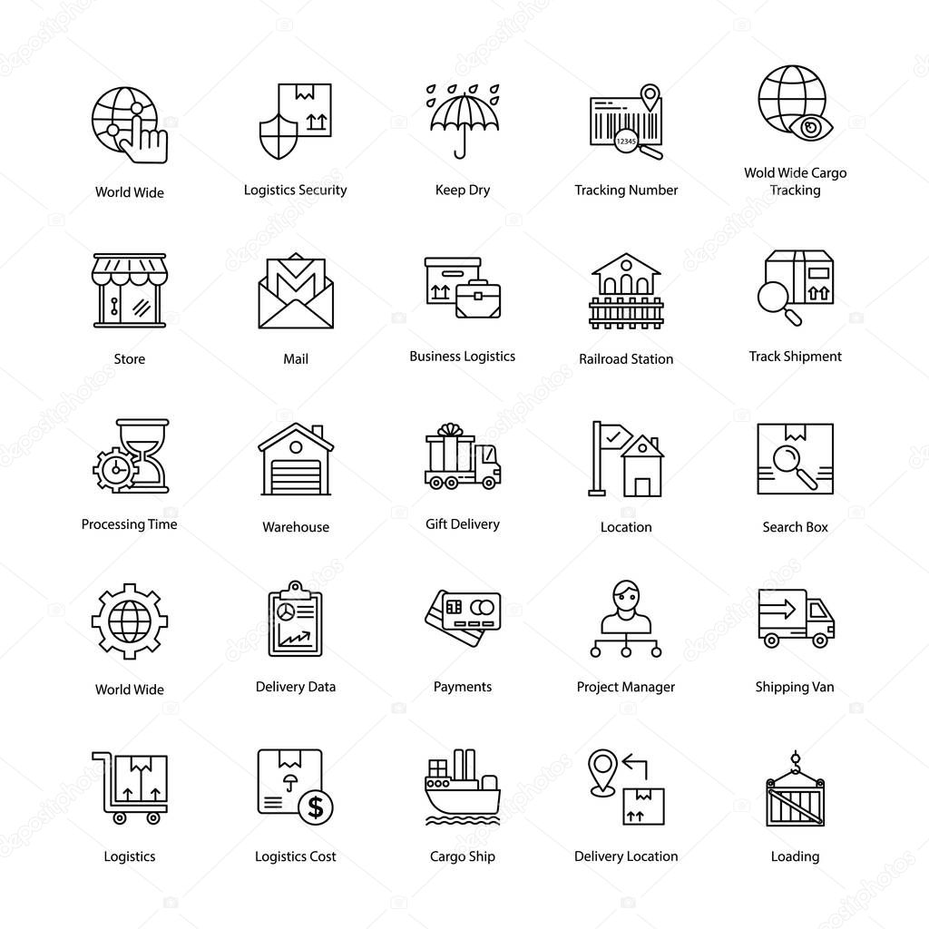 Stimulating Logistics Delivery Icons