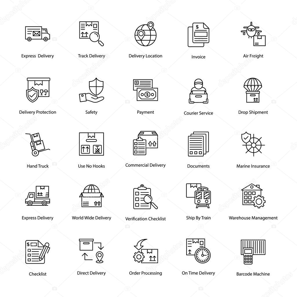 Innovative Logistics Delivery Icons