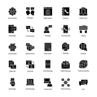 Ağ ve iletişim Icons Set