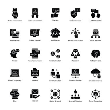 Ağ ve iletişim katı simgeler kümesi