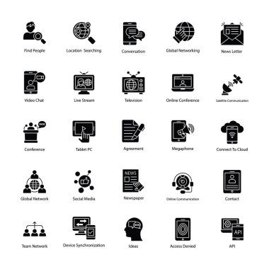 Glif Vector Icons Set ağ