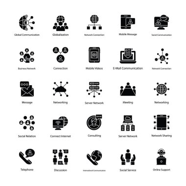 Ağ ve iletişim vektörler kümesi