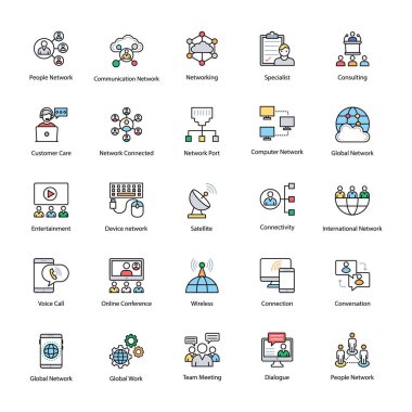 İletişim vektör simgeler renkte 