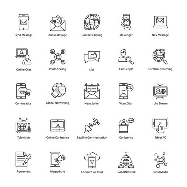 Ağ hattı Vector Icons Set