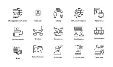 Ağ ve iletişim hattı simgeleri 