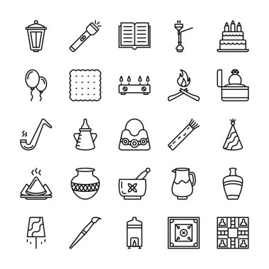 Pakistan kültür Icons Set