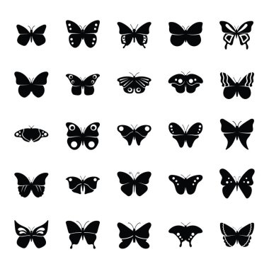 Butterfly Complete Species Glyph Icons clipart