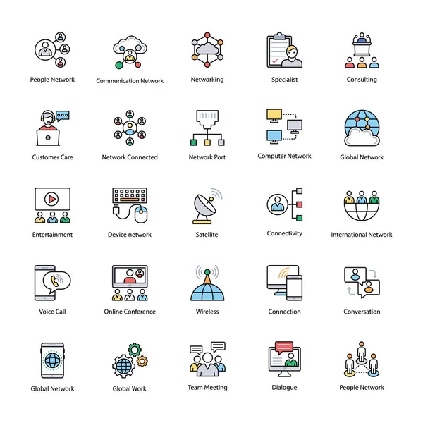 İletişim vektör simgeler renkte 
