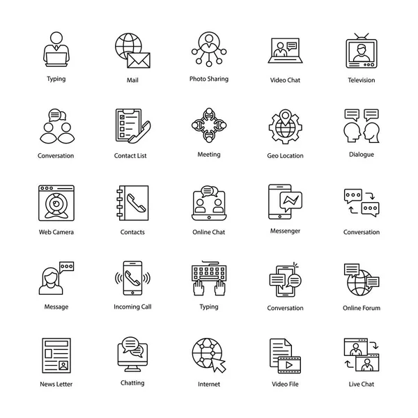 Netwerk Communicatie Icons Set — Stockvector