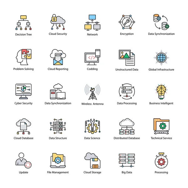 Veri bilim vektör simgeler