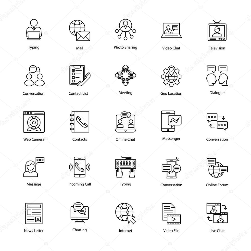 Network and Communication Icons Set