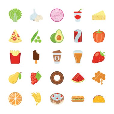 Gıda maddeleri simgeler paketi 