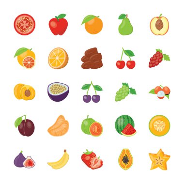 Gıda ve malzemeler Icons Set