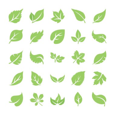 yaprak düz Icons set 