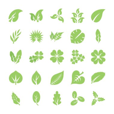 Yaprak düz Icon Set 