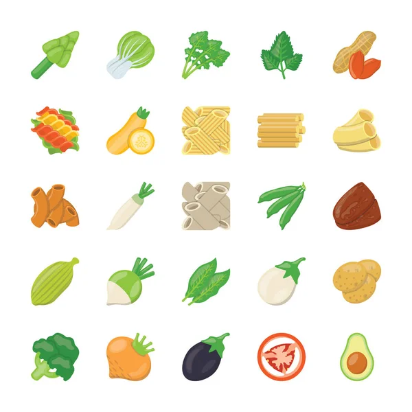 Food Ingredients Icons Pack — Stock Vector