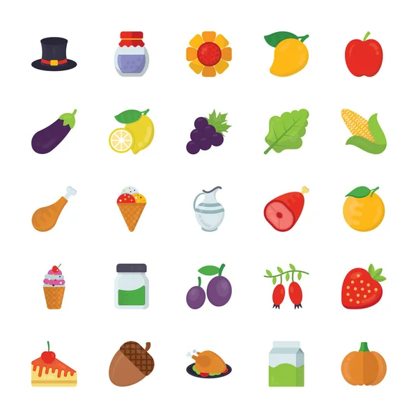 Food Gifts Icons Pack — Stock Vector
