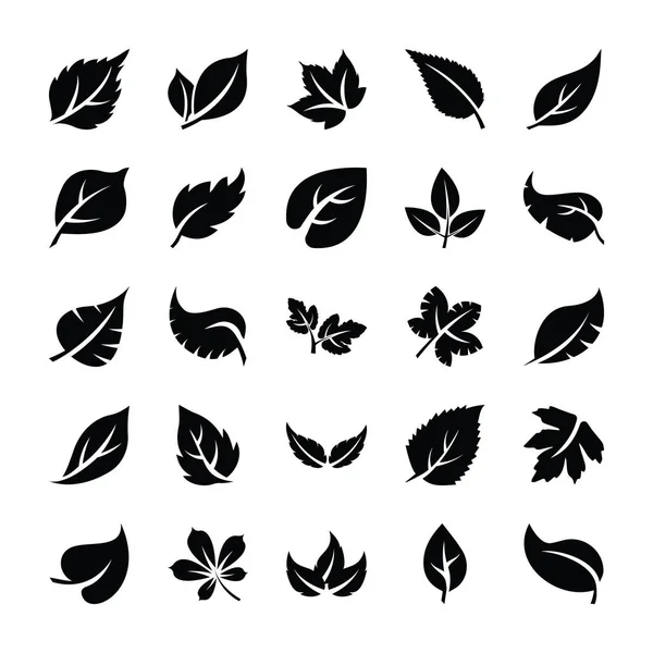 Leaf Vector Glyph Icons — Stock Vector