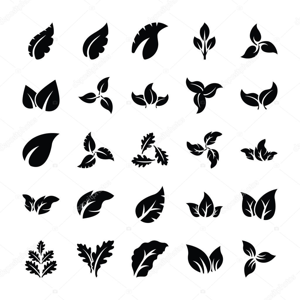 A Pack of Glyph Leaf Icons