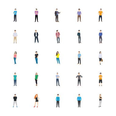 İnsanlar Icons Set karakter 