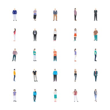 İnsanlar düz vektör Icon Pack karakter 