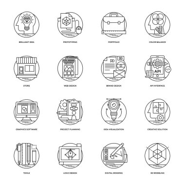 Paket tasarım ve geliştirme glif vektör simgeler