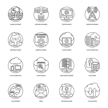 Ağ düz simgeler paketi 