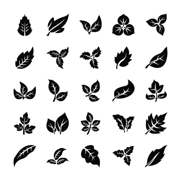 Yaprak glif simgeler paketi 