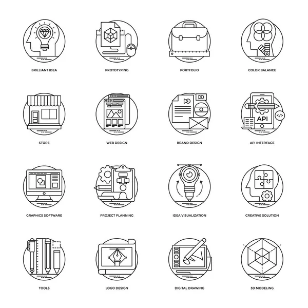 Paket tasarım ve geliştirme glif vektör simgeler