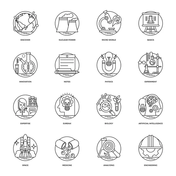 Pack Science Technology Line Vector Icons — Stock Vector