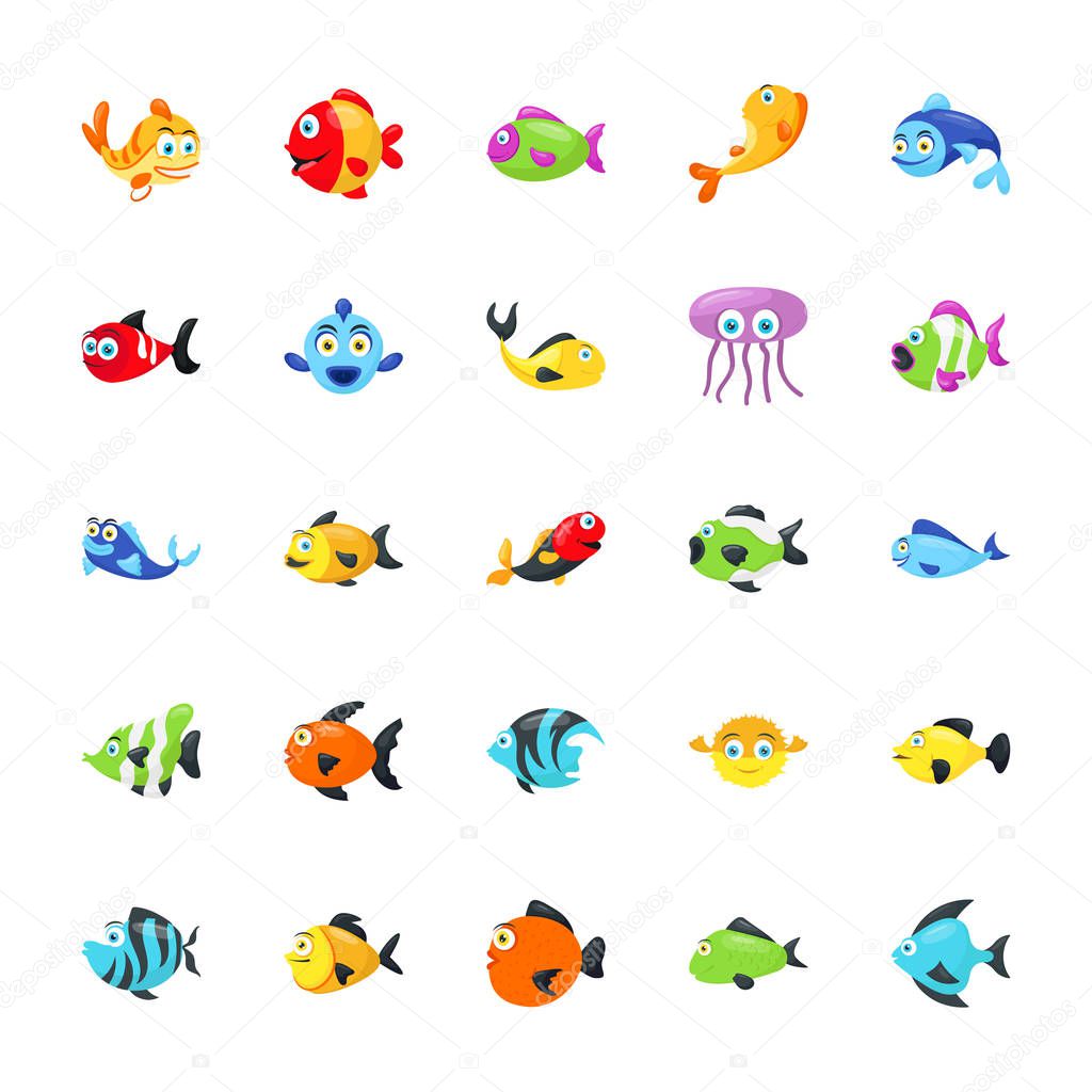 Sea Animal Icons Set