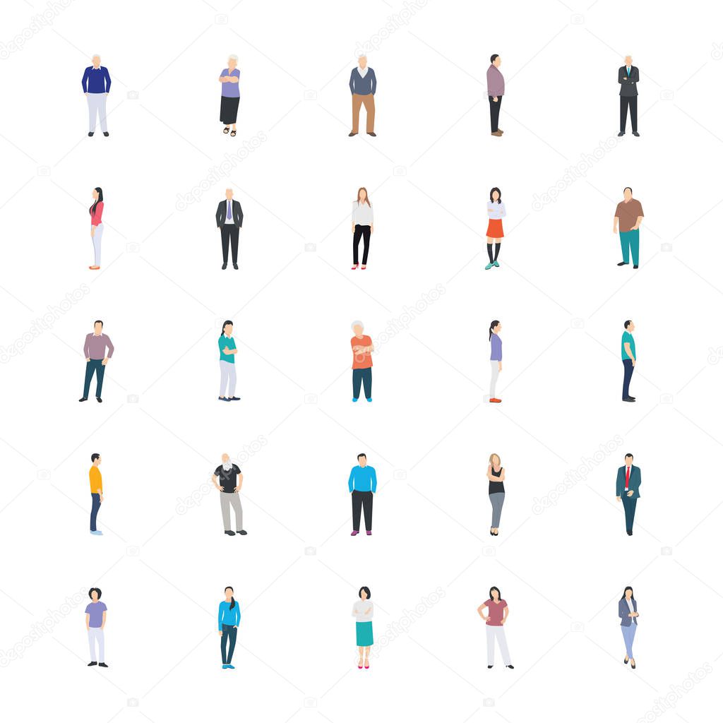 People Character Flat Vector Icon Pack 