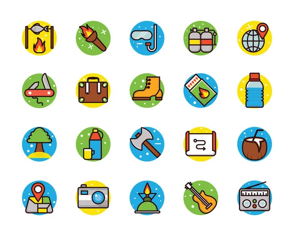 Kamp ve Beach vektör simgeler