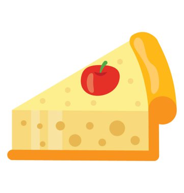 Delikleri ve kiraz ele peynir dilimi resmeden ile üçgen dilim 