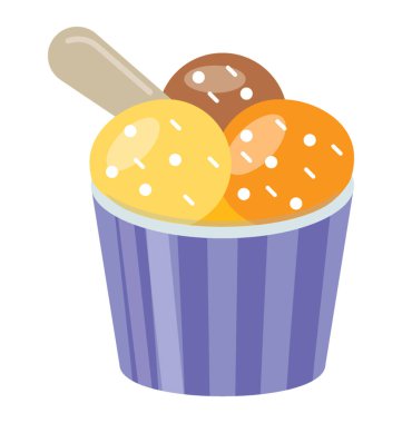 Tatlı dondurma tatlı ile çok sayıda kremsi tat ve karışımları, dondurma için simge 