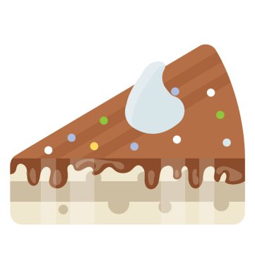 Çikolatalı kek dilimle üst beyaz krema, pasta pasta için simge 