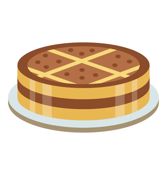 Kuchen Mit Doppeltem Brot Und Sahne Inneren Mit Schokoladenbelag — Stockvektor