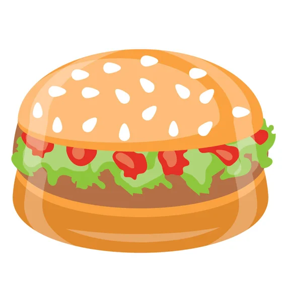 Kenyér Szelet Csirke Patty Belsejében Zöldségeket Hogy Szendvics Burger — Stock Vector