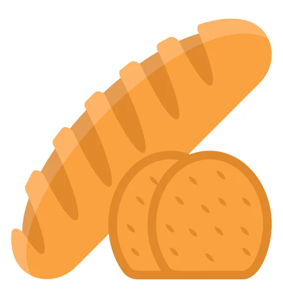 Dlouhé Válcovité Těsta Chléb Chléb Holí — Stockový vektor
