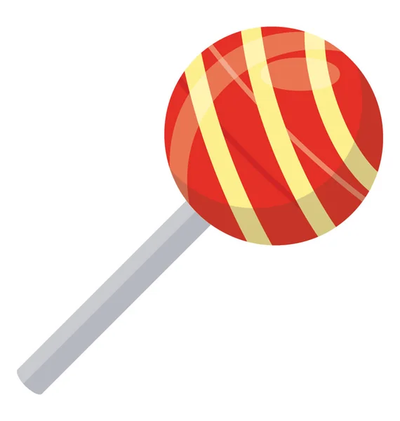 Striped Candy Stick Lollipop Icon — Stock Vector