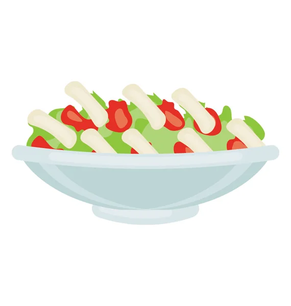 Ton Balıklı Salata Karakterize Farklı Renklerde Balık Sebzeler Ile Bir — Stok Vektör