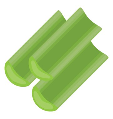 Yeşil sebze yaprakları ve sopa ile her ikisi de yenilebilir kereviz denilen demir dolu olan 